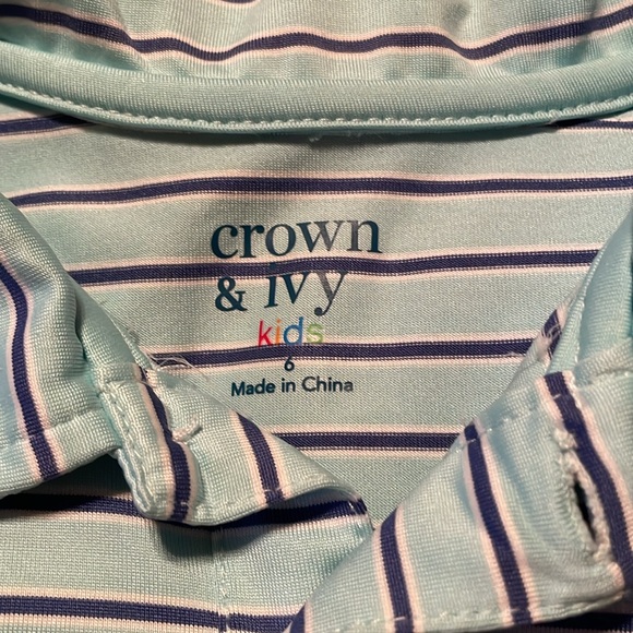 NWOT ~ “Crown & Ivy” Light Aqua & Navy Stripe
Polo Size: 6 - Picture 7 of 10